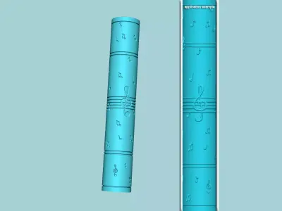 Texture Roll 34 - Music A Negative - Fondant Decoration Maker Free 3D print model