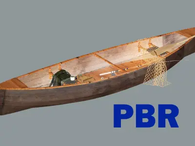 Old Fishing Boat-Lodka 3D Model 3D model