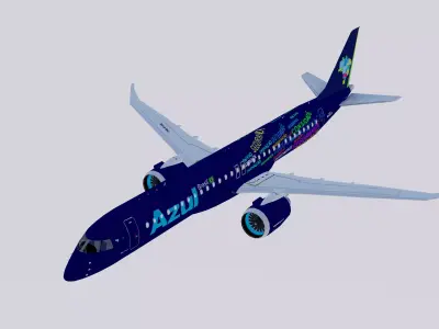 Embraer E-195 E-Jets E2 Azul 3D model