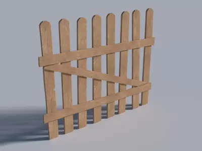 Fence wooden picket Free 3D model purchase