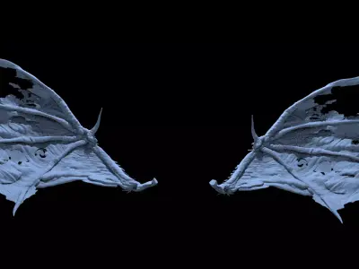 Dark Bat Wings 2  3D model