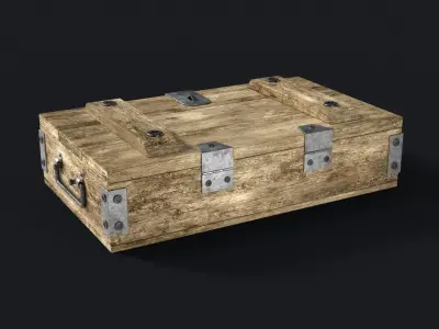 WOODEN ARMY CRATE Free low-poly 3D model
