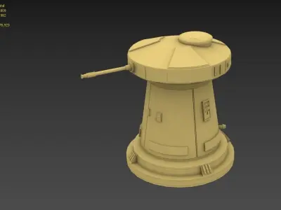 Star Wars DF9 Turret Low-poly 3D model