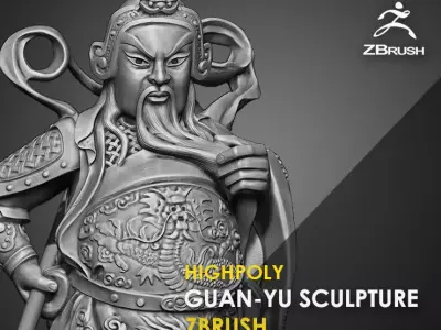 Guan-Yu Character Sculpture Zbrush 2019 HighPoly 3D model