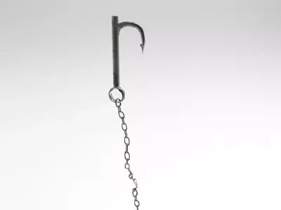 Hooked weapon Harpoon chain 3D model