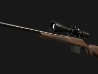 Remington 700 short action sniper rifle Low-poly 3D model
