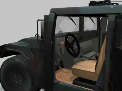 Milletary jeep Low-poly 3D model