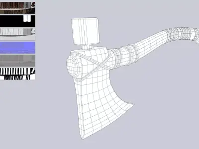 Fantasy hatchet Low-poly 3D model get