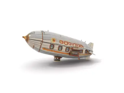 Retro Airship model pack Low-poly 3D model
