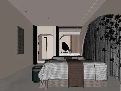 Modern Spa Treatment Room 3D Scene 3D model