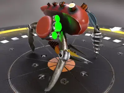 Miniboss Droid Low-poly 3D model