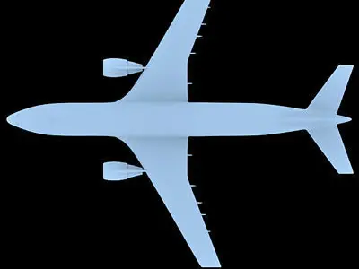 Not textured Airbus A300 3D model