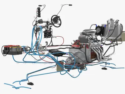 Monster Truck Bigfoot Engine System 3D model