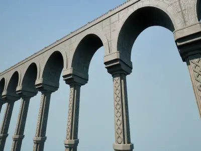 Ancient Dwarven Bridge - Modular - Game Props Low-poly 3D model