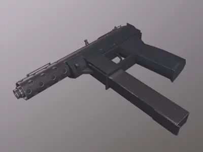 TEC-9 gun Low-poly 3D model
