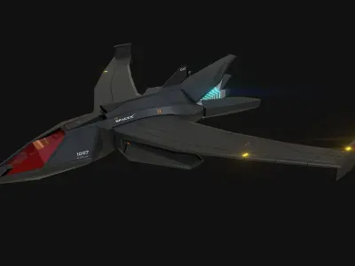 SciFi Jet Low-poly 3D model