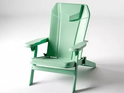 Mint Green Adirondack Outdoor Chair 3D model