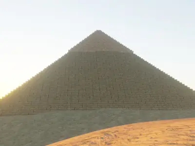 Egypt pyramid desert landscape palm tree Low-poly 3D model