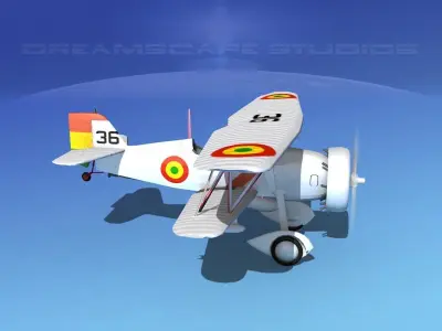 Curtiss F-11-C2 Goshawk V07 3D model