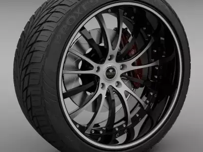 Savini Forged SV-15 Wheel and Tire 3D model