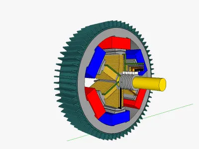 AT brushed electric motor alternator 3D model