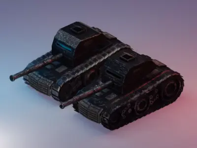 Heavy rmored tank Low-poly 3D model