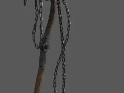 MORTUARY SCYTHE - PRINTING3D - VIDEOGAMES Low-poly 3D model