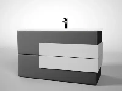 Cupboard and Washbasin  Free 3D model