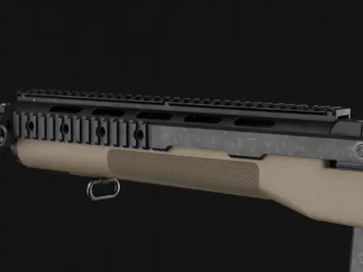 KAC M14 M1A RAS Picatinny Rail Handguard - Game Asset Low-poly 3D model