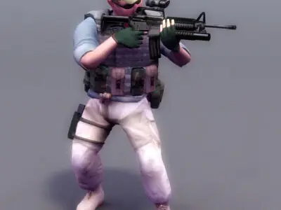 PMC Operator Mercenary Low-poly 3D model