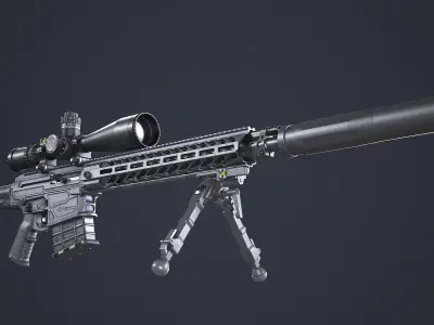 Sniper Rifle OMEN  300 WIN MAG Low-poly 3D model