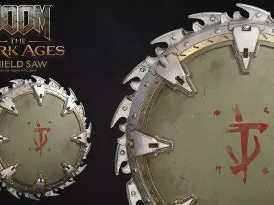 DOOM Inspired Weapon Pack Shield Saw and Combat Shotgun 3D Model 3D model