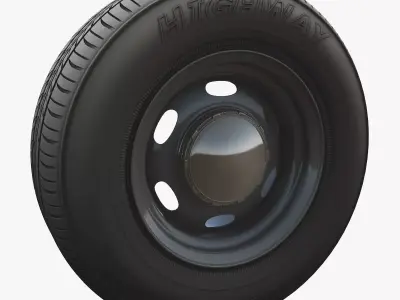 Police car wheel 3D model