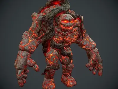 Rock Monster Boss LowPoly Low-poly 3D model