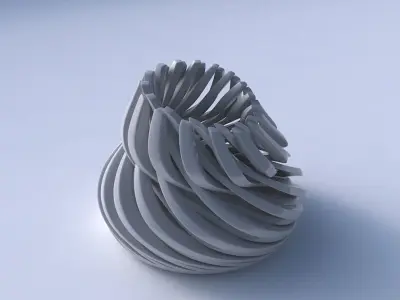 Bowl cylindrical with twisted sharp muscle structures streche... 3D model