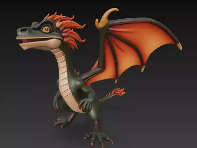Dragon Realistic 3D Model Basic - Low Poly Realistic Low-poly 3D model