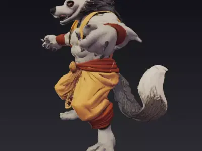 Hyena Humanoid Low-poly 3D model
