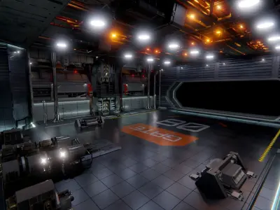 SCIFI HANGAR 3D model