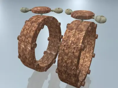 Rusted Pipe with Controler 3D model