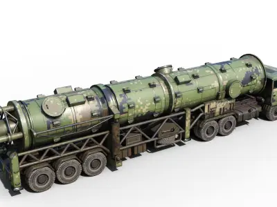 4 coatings of China DF-21 CSS5 DF21 ballistic missile launcher 3D model