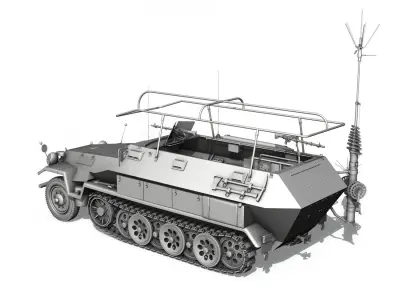 SD KFZ 251 3 IV Ausf A - Hanomag Radio and Command Vehilce 3D model