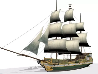 Galleon Low-poly 3D model