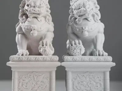  Stone Lion Storage Box 3D print model