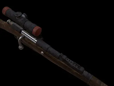 Sniper Rifle WW2 Mosin Nagant UPDATED Low-poly 3D model