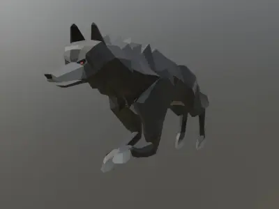 lowpoly wolf Free low-poly 3D model