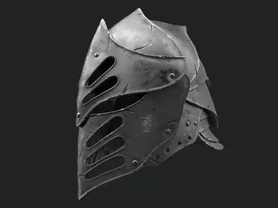 Helmet Dark Knight Low-poly 3D model