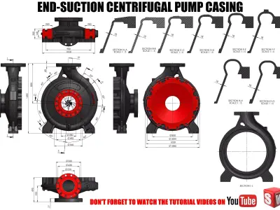 End Suction Centrifugal Pump Volute Casing Free 3D model