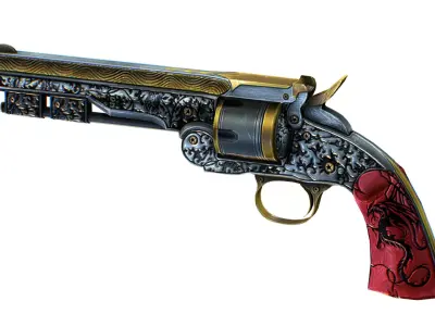 Multibarrel Short Barrel Revolver 04 Low-poly 3D model