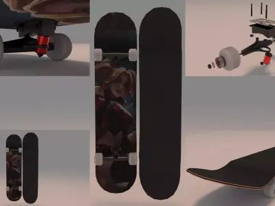 Harley Quinn DC Comics Skateboard  3D model
