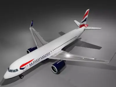 British Airways Airbus a320neo low poly 3D Model Low-poly 3D model